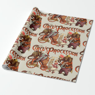 Circusprocessie olifant Antiek kunst Cadeaupapier