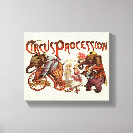 Circusprocessie olifant Antiek kunst Canvas Afdruk (Voorkant)