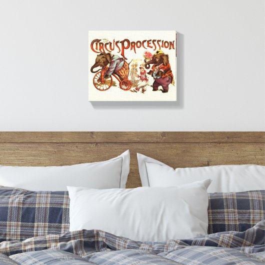 Circusprocessie olifant Antiek kunst Canvas Afdruk (Insitu (Slaapkamer))