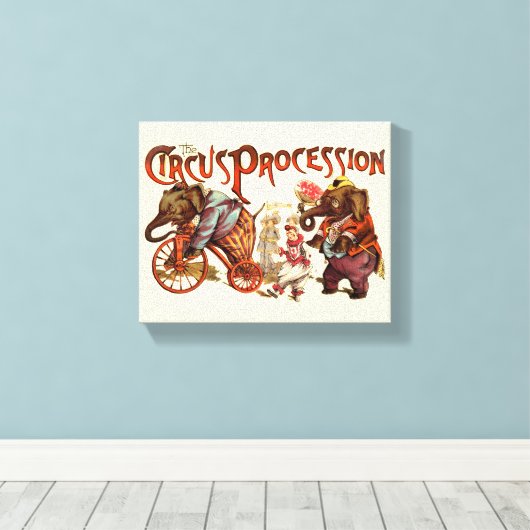 Circusprocessie olifant Antiek kunst Canvas Afdruk (Insitu (Houten vloer))