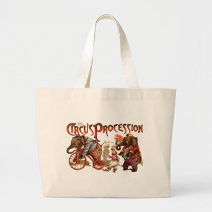 Circusprocessie olifant Antiek kunst Grote Tote Bag