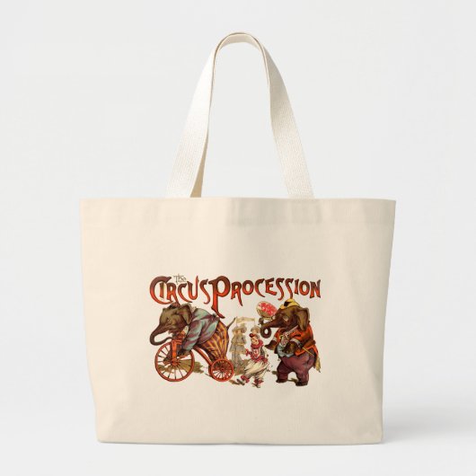 Circusprocessie olifant Antiek kunst Grote Tote Bag (Voorkant)