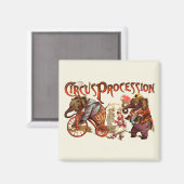 Circusprocessie olifant Antiek kunst Magneet (Voorkant / Achterkant)