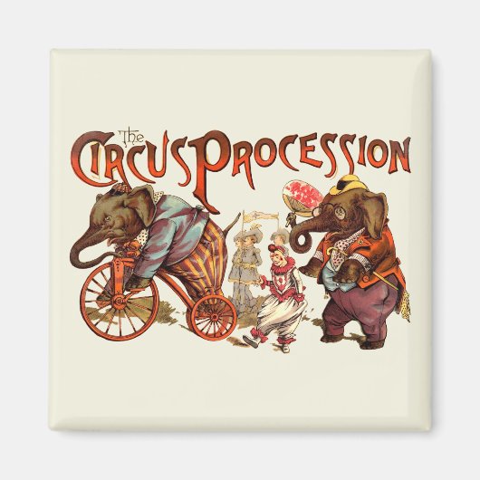 Circusprocessie olifant Antiek kunst Magneet (Voorkant)