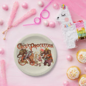 Circusprocessie olifant Antiek kunst Papieren Bordje (Feest)