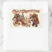 Circusprocessie olifant Antiek kunst Rechthoekige Sticker (Tas)