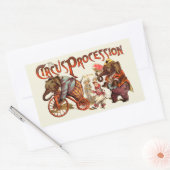 Circusprocessie olifant Antiek kunst Rechthoekige Sticker (Envelop)