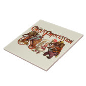 Circusprocessie olifant Antiek kunst Tegeltje (Zijkant)