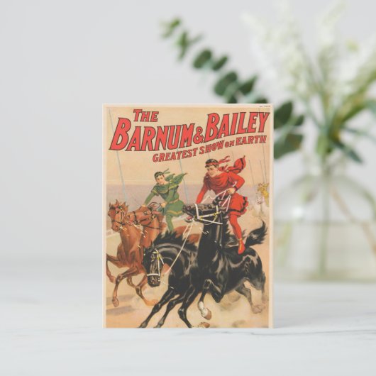 Circusraces met Mannen die zich uitstrekken over t Briefkaart (Staand voorkant)