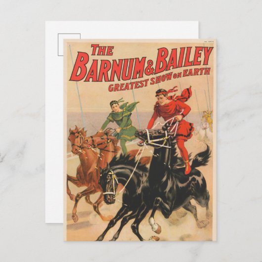 Circusraces met Mannen die zich uitstrekken over t Briefkaart (Voorkant / Achterkant)