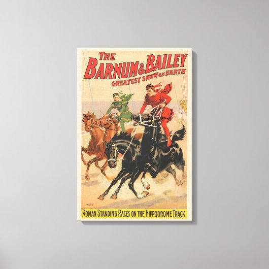 Circusraces met Mannen die zich uitstrekken over t Canvas Afdruk (Voorkant)