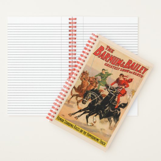 Circusraces met Mannen die zich uitstrekken over t Notitieboek (Binnen)