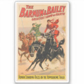 Circusraces met Mannen die zich uitstrekken over t Sticker (Voorkant)