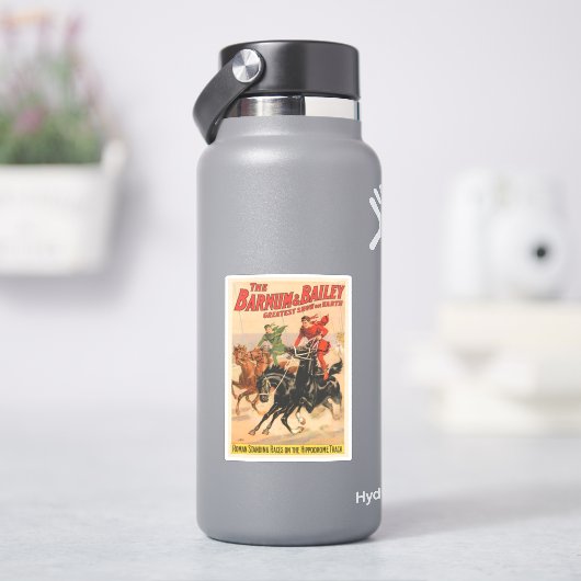 Circusraces met Mannen die zich uitstrekken over t Sticker (HydroFlask)