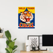 Circusshow, wilde tijger, vintage poster (Thuiskantoor)