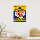 Circusshow, wilde tijger, vintage poster (Keuken)
