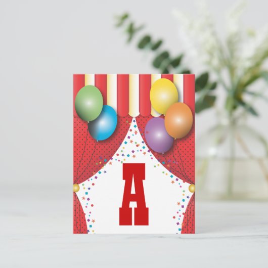 Circustent Carnaval maakt je eigen verjaardagsbann Briefkaart (Staand voorkant)