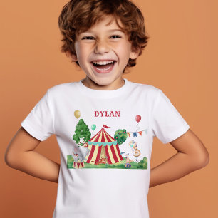 Circustent en kermisdieren Kindernaam T-shirt