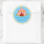 circustent | Grote top | Gepersonaliseerd Ronde Sticker (Tas)