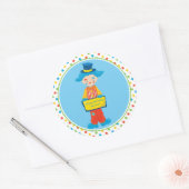 Circusthema | Grappige clown | Gepersonaliseerd Ronde Sticker (Envelop)