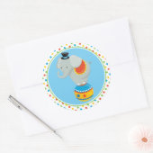 Circusthema | Olifant op Circus Ball Ronde Sticker (Envelop)