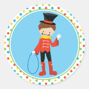Circusthema Ringmeester Ronde Sticker