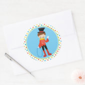 Circusthema | Ringmeester Ronde Sticker (Envelop)