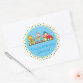 circustrein | Treinwagons | Gepersonaliseerd Ronde Sticker (Envelop)