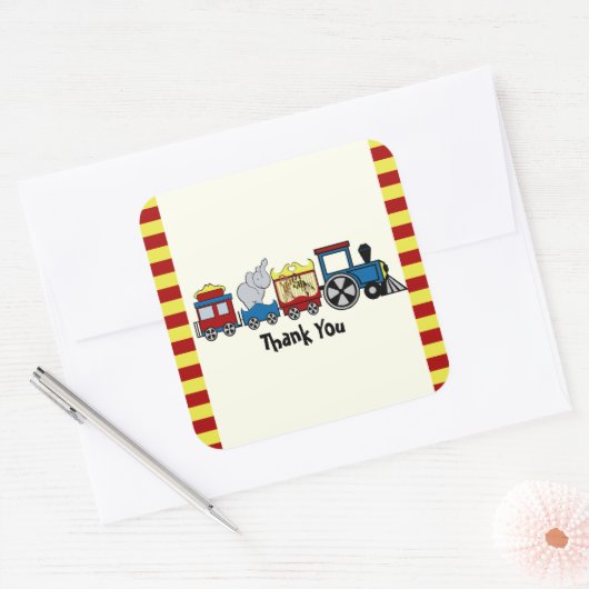 circustrein vierkante sticker (Envelop)