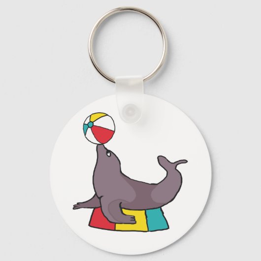 Circusuitvoerende zeehond sleutelhanger (Voorkant)