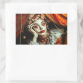 circusvrouw rechthoekige sticker (Tas)