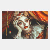 circusvrouw rechthoekige sticker (Voorkant)