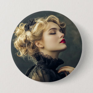 Circusvrouw Ronde Button 7,6 Cm