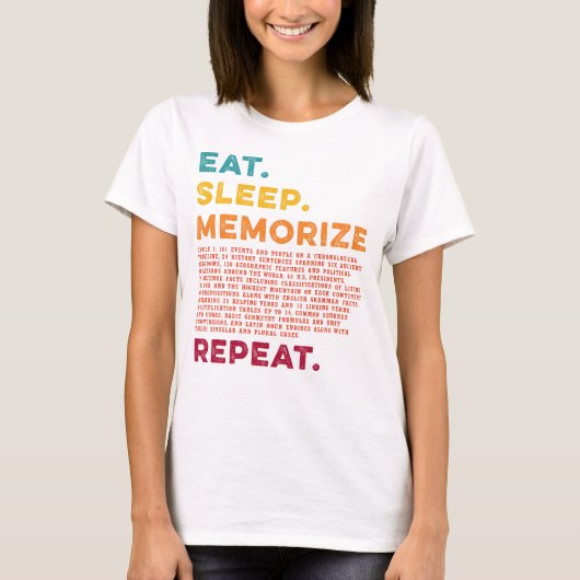 Cirkel 1 Homeschool Eet Slaap Herhaal Herhalen T-shirt (Voorkant)