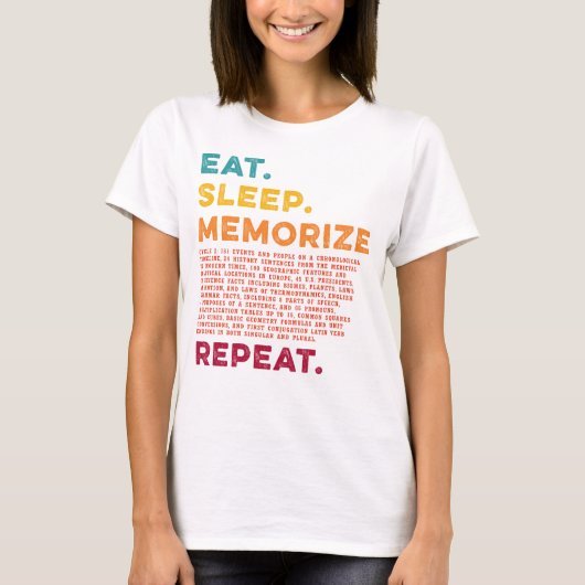 Cirkel 2 Homeschool Eet Slaap Herhaal Herhalen T-shirt (Voorkant)