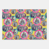 Cirkel 5 Foto Happy Birthday Greeting - cirkels Inpakpapier Vel (Voorkant)