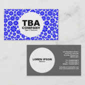 Cirkel - 8 petalen - blauw op wit visitekaartje (Voorkant / Achterkant)