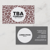 Cirkel - 8 petalen - donkerbruin op wit visitekaartje (Voorkant / Achterkant)