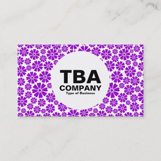 Cirkel - 8 petalen - Paars op wit Visitekaartje (Voorkant)