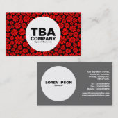 Cirkel - 8 petalen - Rood op zwart Visitekaartje (Voorkant / Achterkant)