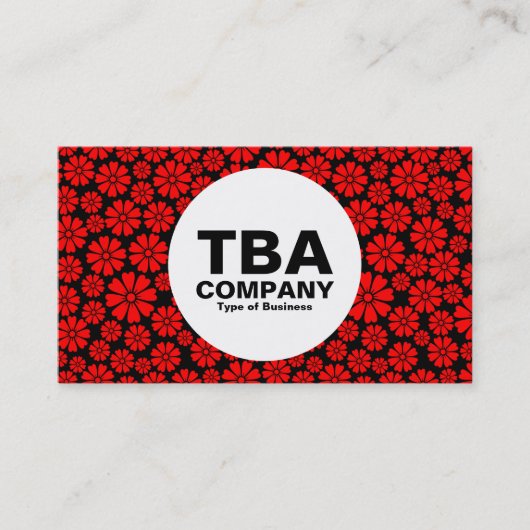Cirkel - 8 petalen - Rood op zwart Visitekaartje (Voorkant)