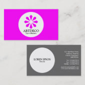 Cirkel - Art Deco - Magenta Visitekaartje (Voorkant / Achterkant)