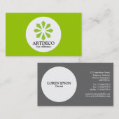 Cirkel - Art Deco - Martian Green Visitekaartje (Voorkant / Achterkant)