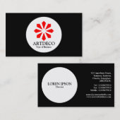 Cirkel - Art Deco - Rood en zwart Visitekaartje (Voorkant / Achterkant)