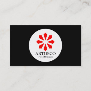 Cirkel - Art Deco - Rood en zwart Visitekaartje