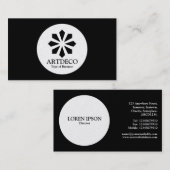 Cirkel - Art Deco - zwart (goud) Visitekaartje (Voorkant / Achterkant)
