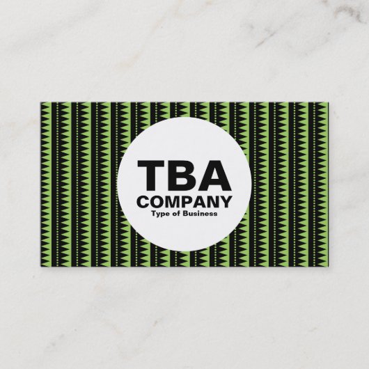 Cirkel - Aztec Pattern - Zwart op groen: #9ccd5f Visitekaartje (Voorkant)
