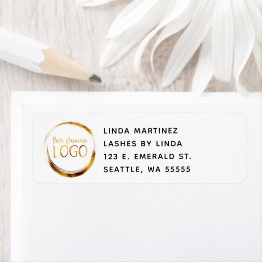 Cirkel Bedrijfs Logo op Witte Promo Etiket (Insitu)