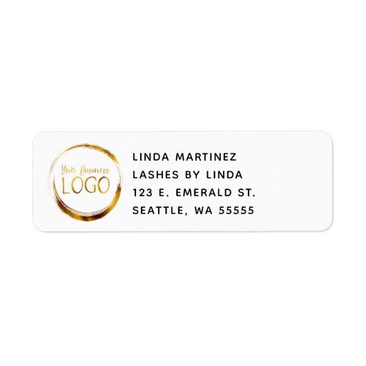 Cirkel Bedrijfs Logo op Witte Promo Etiket (Voorkant)