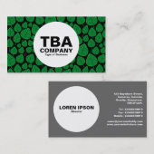 Cirkel - Bladeren - Groen grasgroen op zwart Visitekaartje (Voorkant / Achterkant)